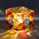 wedding decor square glass mosaic candle holder