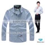 Long Sleeve 2012 Blue Plaid Slim Fit 100% Cotton Casual Style Business Dress Latest Brand Design Fashion Men Shirt Custom thumbnail-1