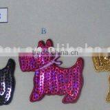 Sequin Embroidery Dog thumbnail-1