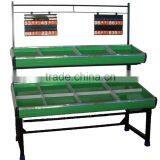 RH-VFDE SECC Base Double Layer Vegetable & Fruit Rack Display Shelf Metal Supermarket Fruit and Vegetable Display Rack thumbnail-1
