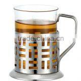 Stainless Steel and Glass Tea Cup thumbnail-1