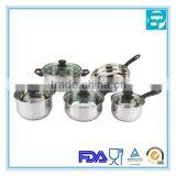 9pcs Best High Quality Stainless Steel Kitchen Cookware With Black Bakelite Handle