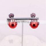 Charm Resin Druzy Stud Earrings, Crystal Rhinestone Paved Ball Shape Gem Earrings thumbnail-5