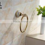 Ring Design for Bathrooms With Zine Alloy and Gold Finishing Towel Ring