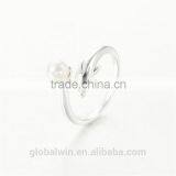 Engagement Gift Freshwater Pearl Solid Silver Rings For Sale thumbnail-2