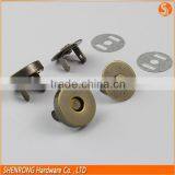 Wholesale Luggage Parts Antique Brass Brushed Magnetic Snap for Clothing thumbnail-1