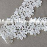 Good Price Water Solouble Lace Flower Trim With 6cm in White Polyester Embroidery Lace for Dress thumbnail-4