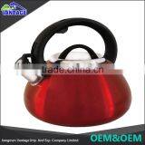 Wholesale 3L stainless steel whistling color coating red water kettle