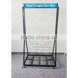 Floor-standing Customized Movable Metal Carpet Display Rack thumbnail-2