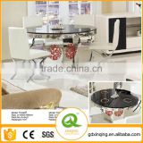 TH340 Cheap Hot Pot Table for 6 Round Black Dining Table