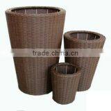 3pcs Modern Design Garden Flower Planter Set/metal Frame/water Hyacinth/natural Material/basket