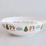 12" Porcelain Round Jumbo Pasta Bowl With Christmas Design Printing thumbnail-3