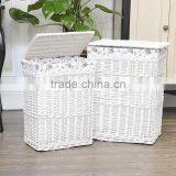 Cheap Linshu Hand Woven White Color Laundry Basket thumbnail-1