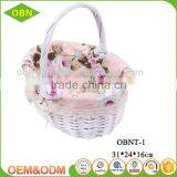 White Wicker Empty Flower Girl Baskets Wholesale thumbnail-2
