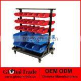 Double Sided Rolling Storage Rack.Plastic Wall Mounted Storage Bins Rack Board Bin.T0013 thumbnail-1