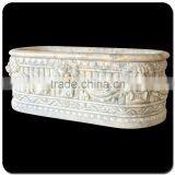 Wholesale House Decor White Marble Freestanding Bathtub thumbnail-1