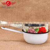 Enamelware Casserole /enamel Casserole Pot Milk Pot With Flower Decal thumbnail-5