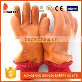 DDSAFETY 2017 Wholesale Orange Pvc Smooth Finished Glove With Acrylic Boa Liner thumbnail-4