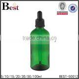 China Cosmetic Packaging Essential Oil 100ml Dropper Bottle Beautiful High Quality Green Glass Dropper Bottle Wholesale thumbnail-1
