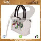 12 OZ Natural Canvas Tote Bag With Polyester Lining & With PU Padded Handles Bottom thumbnail-2