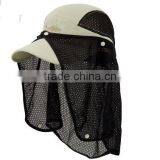 White Gauze Male Mosquitoes in Summer Bees Neck Guard Covered Face Fishing Hat Man Sun Hat Covered Face Outdoor Sun Hat thumbnail-1