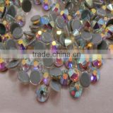 China factory wholesale decorative shiny leed free and multi size loose flat back hotfix ab crystal rhinestone for garment
