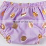Wholesale Latest Design Girls Sequin Polka Dot Cotton Toddler Infant Shorts Baby Bloomers With Golden Dots thumbnail-4