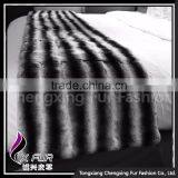 CX-D-128A Luxury Genuine Rex Rabbit Fur Throw Blanket Sofa Throw thumbnail-4