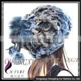 CX-C-68D Ladies Knitted Winter Neck Warmer/ Fashion Rex Rabbit Fur Hat thumbnail-6