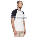 White and Black Blank Polo Shirts no Collar Raglan Sleeve Polo Shirt thumbnail-2