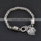 European Style Twist Bracelet Fire Girl Heart Charms Bracelet Unique Design Alloy Charm Chain Bracelet thumbnail-6