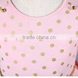MGOO Wholesale Cotton Spandex Stylish Kids Toddler Girls Clothing Polka Dots Buttons Princess Dress thumbnail-6