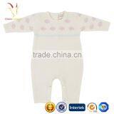 Baby Romper Set With Intarsia Flowers Matching Baby Knit Beanie and Intarsia Knit Blanket thumbnail-2