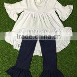 2016 Summer Girls Clothes Green Stripe Kids Top Suits T Shirt + Capri Pants 2 PCS Boutique Short Baby Girls Clothing Sets thumbnail-2