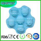 100% Food Grade 6-Cavity Doraemon Family Portraits Silicone Cake Soap Chocolate Decoration Mold thumbnail-1