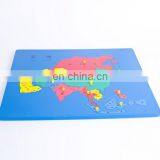 China supplier laser cutting Montessori wooden puzzle maple world map with high service