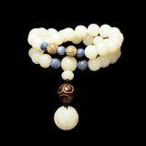 The Original Natural White Jade Buddha Hand on Weathering of Bodhi Seed Bead Bead Bracelet Original Folk Style thumbnail-1