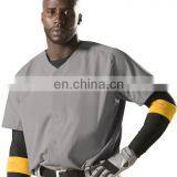 High Quality Oversize Full Buttonsplain Baseball Jersey / Blank Baseball Jersey Wholesale White Black Grey Color thumbnail-3