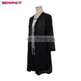Fashionable Black and White Hit Colour Two Piece Vest Dress And Long Blouse Cardigan For Women Everyday Wear thumbnail-2