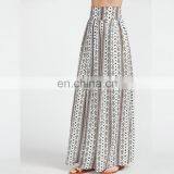 Long Skirt And Blouse Designs Ornate Print Wide Waistband Maxi Skirt thumbnail-2