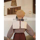 6140/ 2020 Newest Sweet Fashion Elegant Plaid Kids Shirt Spring Autumn Girls Long Sleeve Embroidered Shirt thumbnail-4