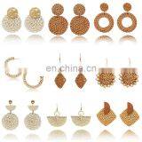 Женские вязаные из ротанга серьги. Стиль ретро. Подвески для девушек и женщин с бахромой и жемчугом. Серьги-капли. Ювелирные украшения Brincos thumbnail-1