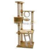 Wholesale Natural Outdoor Modern Designer Custom Brown Wood Wooden Large Cat Tower Tree Cat Furniture Condo thumbnail-3