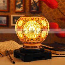 Chinese Antique Blue and White Porcelain Ceramic Desk Table Lamp thumbnail-3