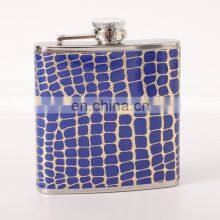 Portable Gift Box Alcohol Liquor Colour Vodka Black Blanks Wholesale Leather Hip Flask Stainless Steel 6oz thumbnail-3