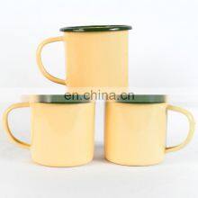 8cm Custom Brand Logo Printing Enamel Iron Metal Steel Water Tea Coffee Tin Cup With Flower Logo Printing thumbnail-5