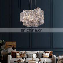 HUAYI Modern Pendant Ceiling Lamps Crystal Chandelier Lights Hanging Light Fixture for Living Room thumbnail-3