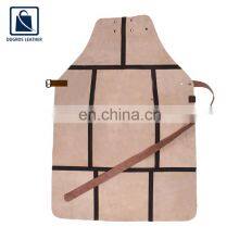 Factory Direct Sale Good Quality Wholesale Nickle Fitting BBQ Cooking Genuine Leather Apron thumbnail-5
