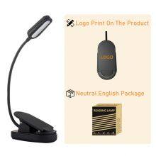 2024 New Style LED Clip on Mini Reading Light USB Rechargeable Book Light for Reading in Bed thumbnail-5