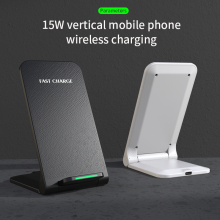 Free Foldable Phone Holder With Wireless Chargers 15W for IPhone 8 X Portable Charging Universal Desk Fast Wireless Charger thumbnail-4